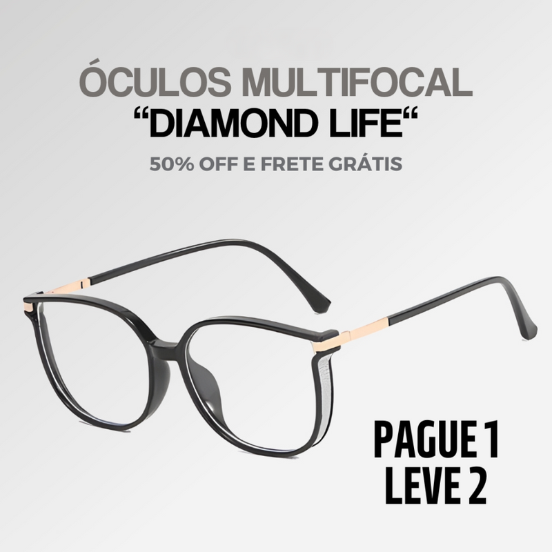Óculos Multifocal Diamond Life [Se Adapta Ao Seu Grau] + Brinde Capinha